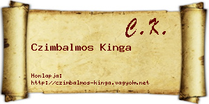 Czimbalmos Kinga névjegykártya